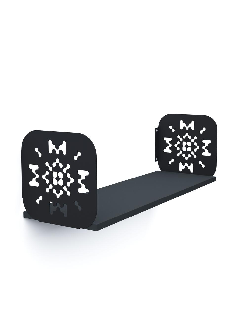 Полиця навісна "Дім" Metkas Home, 220×700×220 мм, ЛДСП та фарбований метал, Антрацит (DPN022330702211AA), фото 1