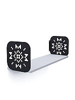 Полиця навісна "Дім" Metkas Home, 220×700×220 мм, ЛДСП та фарбований метал, Антрацит-Білий сніг (DPN022330702211AW)