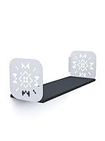 Полиця навісна "Дім" Metkas Home, 220×700×220 мм, ЛДСП та фарбований метал, Білий сніг-Антрацит (DPN022330702211WA)