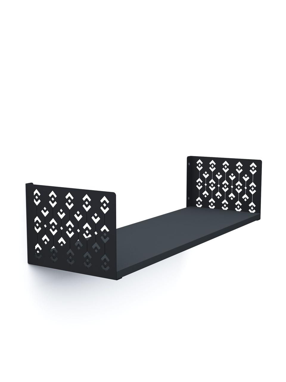 Полиця навісна "Візерунок" Metkas Home, 170×800×220 мм, ЛДСП та фарбований метал, Антрацит (VPN017330802211AA), фото 1