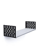 Полиця навісна "Візерунок" Metkas Home, 170×700×220 мм, ЛДСП та фарбований метал, Антрацит-Білий сніг (VPN017330702211AW)