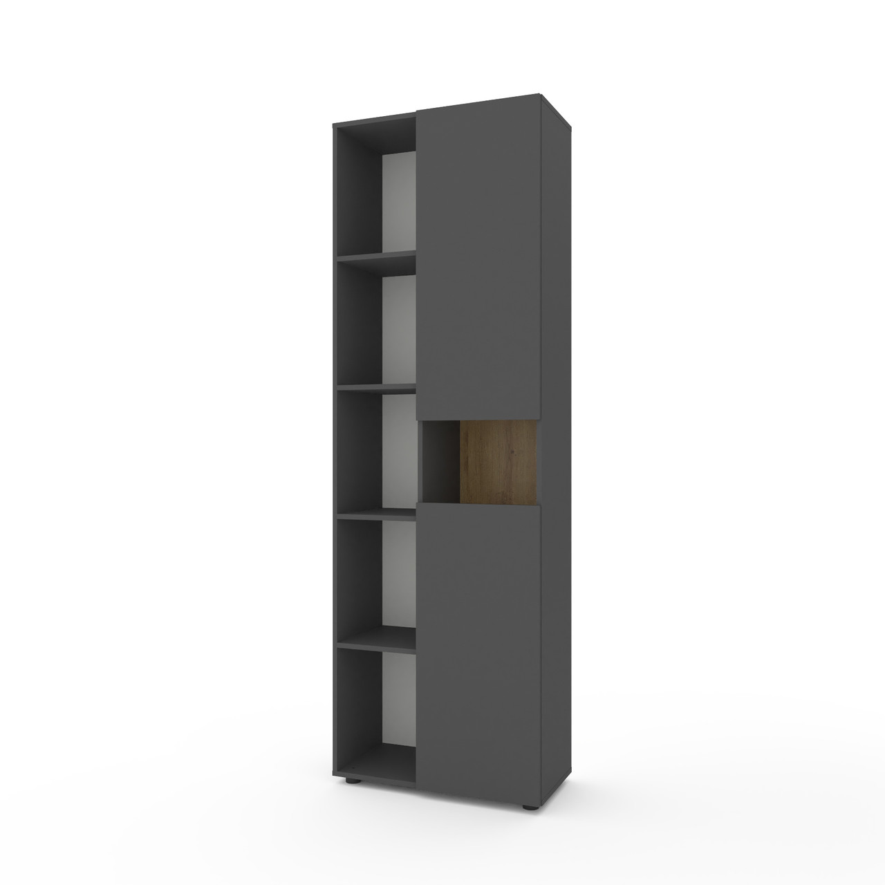 Шафа розпашна Metkas Home 700x350x2130 мм, ЛДСП Антрацит-Дуб Артизан (MB006LADA), фото 1