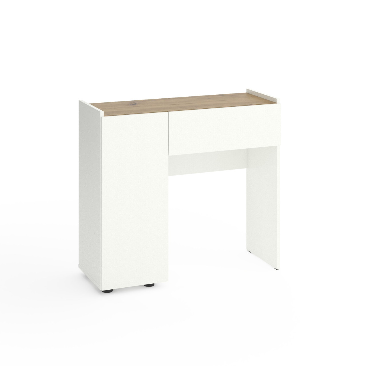 Трюмо Metkas Home B029L 900х350х820 мм, ЛДСП,  Білий сніг-Дуб Артизан (M029LWDA), фото 1