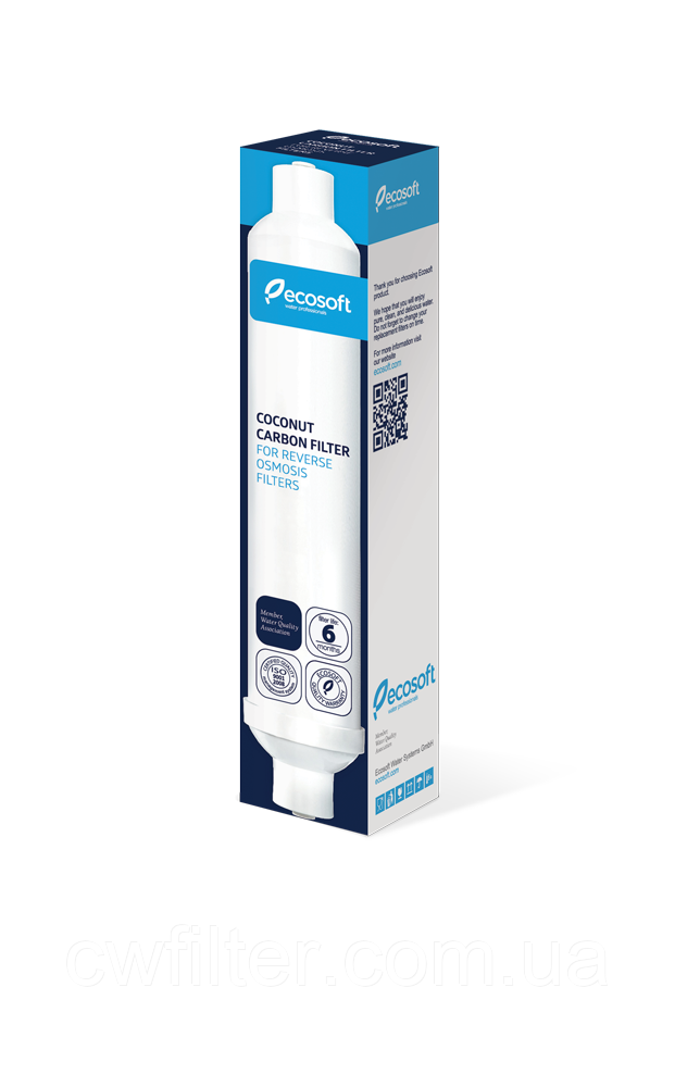 Вугільний постфільтр Ecosoft для фільтрів зворотного осмосу, фото 1