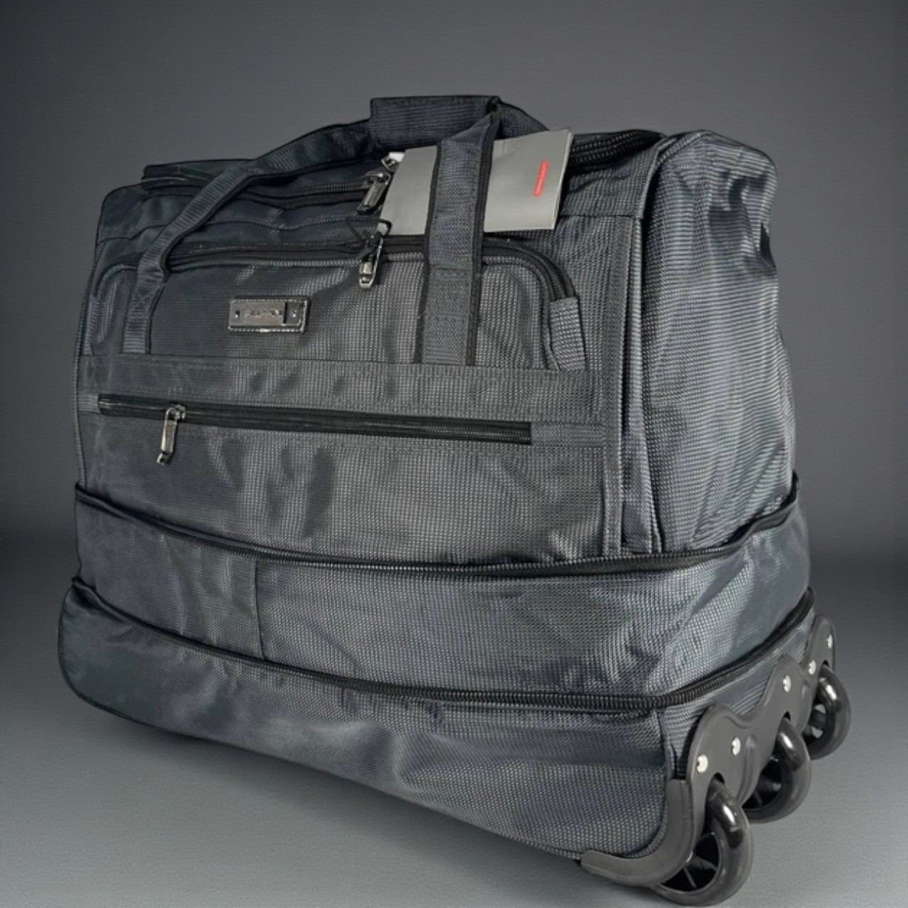 Середня дорожня сумка на колесах 60x35+12x31 см якісна міцна дорожня сумка на 3-х колесах, фото 1