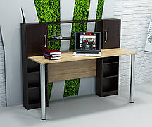 Комп'ютерний стіл КОРСИКА (1400x230x1250) Горіх Темний/Дуб Сонома Гамма стиль