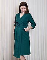Комплект халат і сорочка для годування на запа́х (смарагдовий), фото 6