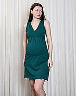 Комплект халат і сорочка для годування на запа́х (смарагдовий), фото 2