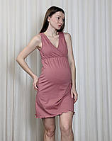 Комплект халат і сорочка для годування на запа́х (пильний рожевий), фото 6