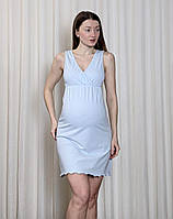 Комплект халат і сорочка для годування на запа́х (пастельний блакитний), фото 3