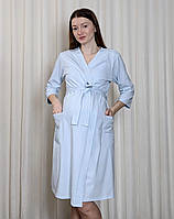 Комплект халат і сорочка для годування на запа́х (пастельний блакитний), фото 8