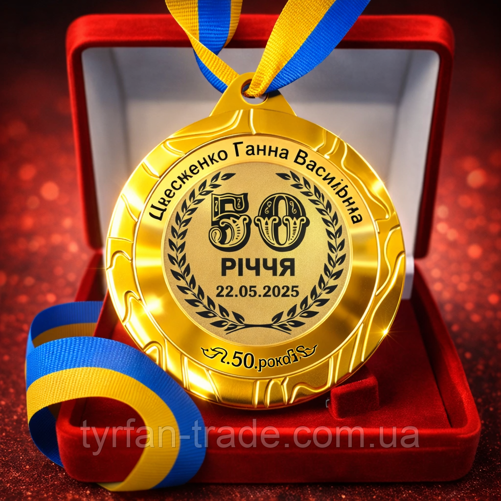 Медаль святкова на ювілей із Вашим написом