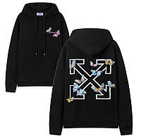 Худі Off —White Logo унісекс Оф Вайт кофта толстовка світшот чорне