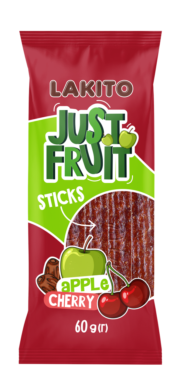 Фруктові цукерки Just Fruit яблуко-вишня 60г*20штТМ Lakito, фото 1