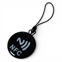 NFC мітка брелок NTAG213 круглий 35 мм - Black