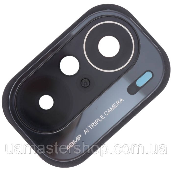 Скло камери Xiaomi Poco F3/Redmi K40 Pro з рамкою чорного кольору Night Black 48MP, фото 1