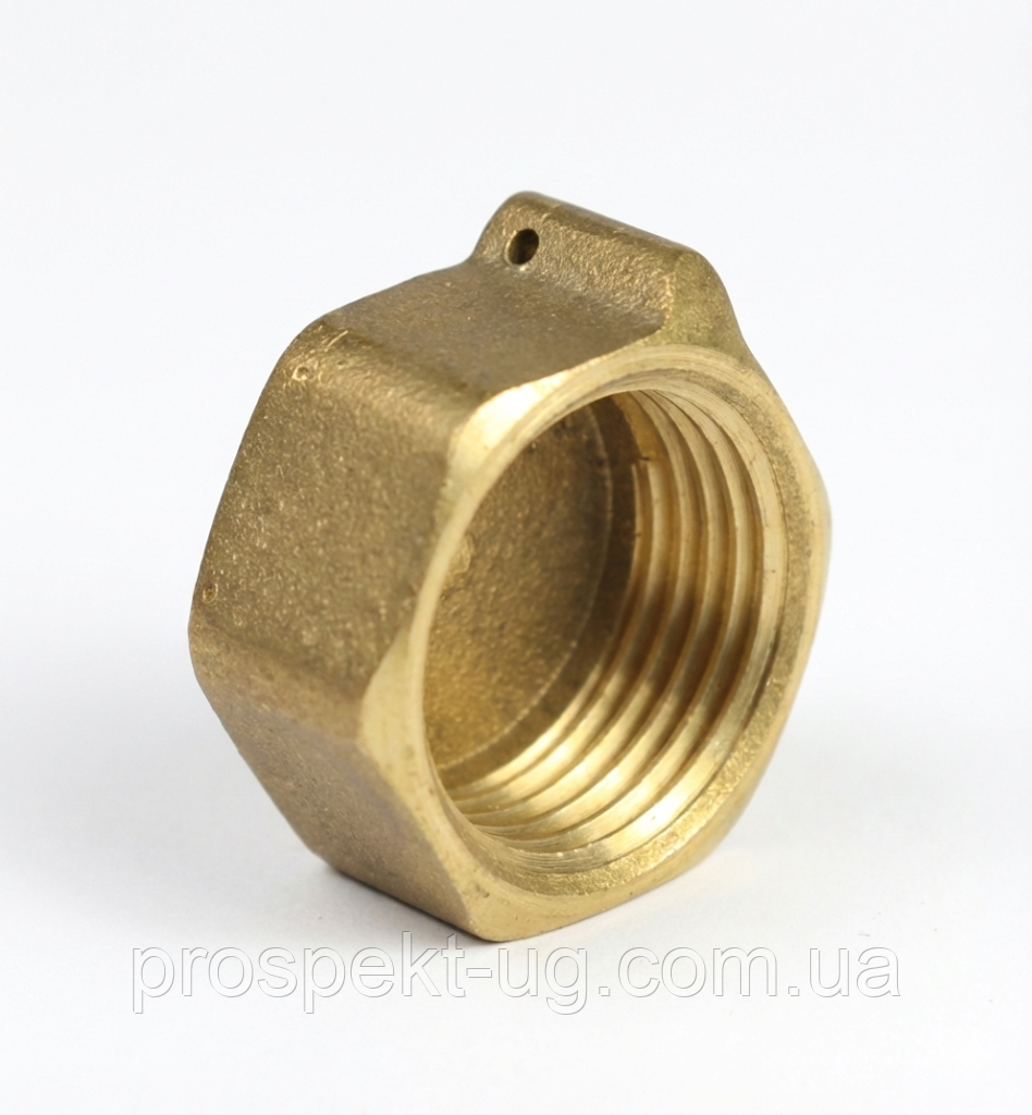 Заглушка латунна з отвором для пломби 1" (Ду25) ВР, фото 1