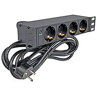 Блок живлення Kingda 10" 1U 4 розетки для монтажу в серверний шкаф