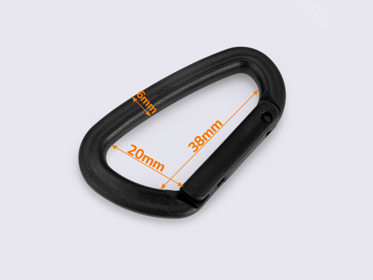 Карабін пластиковий 20мм чорний IN55KJ, фото 1