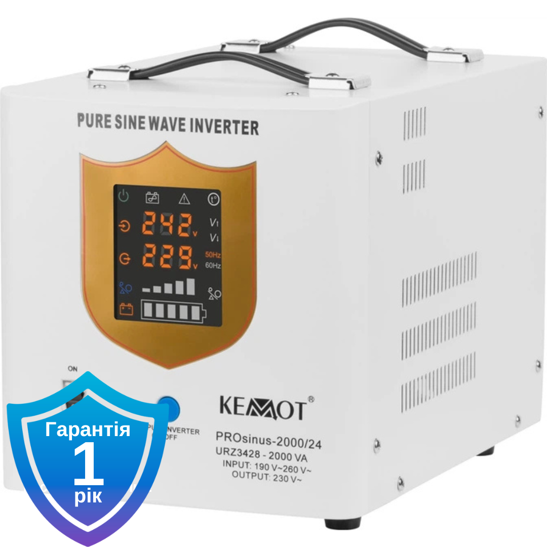 ДБЖ/Інвертор Kemot URZ3428 PROsinus-2000/24 1400 Вт/2000 ВА White, фото 1