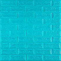 3D панель самоклеюча 700х770х5мм цегла Бірюза (002-5) SW-00000084
