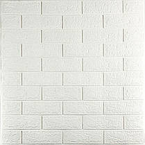 3D панель самоклеюча 700х770х3мм цегла Біла (001-3) SW-00000174