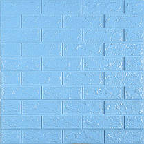 3D панель самоклеюча 700х770х5мм цегла Блакитна (005-5) SW-00000297