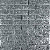 3D панель самоклеюча 700х770х5мм цегла Срібло (017-5) SW-00000038