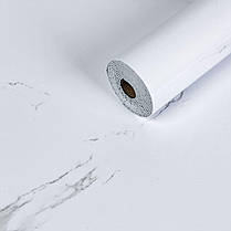 Самоклеюча вінілова плитка в рулоні 600х3000х2мм Білий повітряний мармур Глянсова SW-00001287