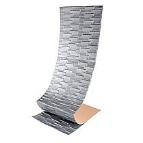 Самоклеюча 3D панель 1960x700x5мм Кладка Срібло SW-00001365