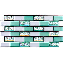 Декоративна ПВХ панель 960х480х4мм Цегла зелений орнамент SW-00001429