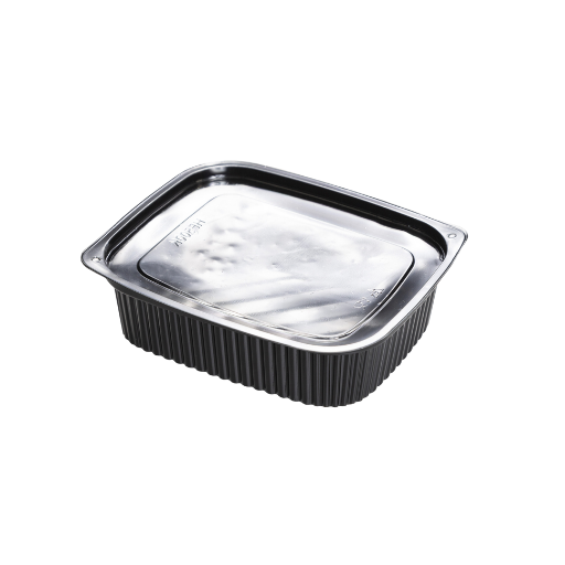 Контейнер пластиковий 500 мл чорний овальний (143*117*54мм) (50шт), фото 1