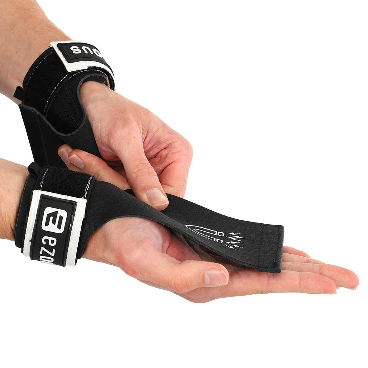 Накладки для підтягування та тяги HAND GRIPS STRONG FRICTION EZOUS D-12 2шт чорний-білий, фото 1