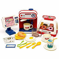 Ігровий набір Кав’ярня для дітей 6673 — кавомашина, каса, вітрина з десертами, звук, вода, аксесуари, фото 9