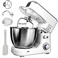 Кухонний комбайн з чашею 4л, 800Вт, 6 швидкостей, SC-209, Білий / Кухонний тістоміс міксер / Планетарний міксер