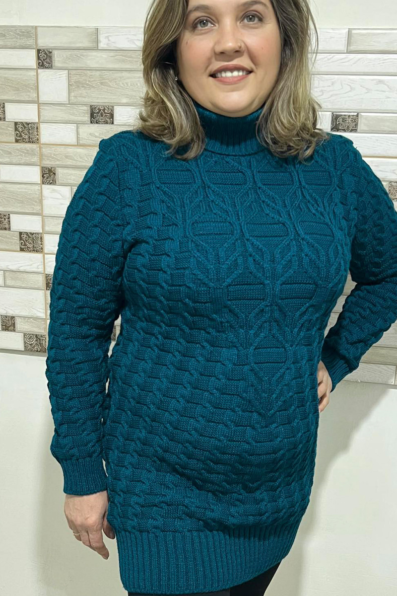 Светр жіночий теплий батал великі розміри 54-60 зелений