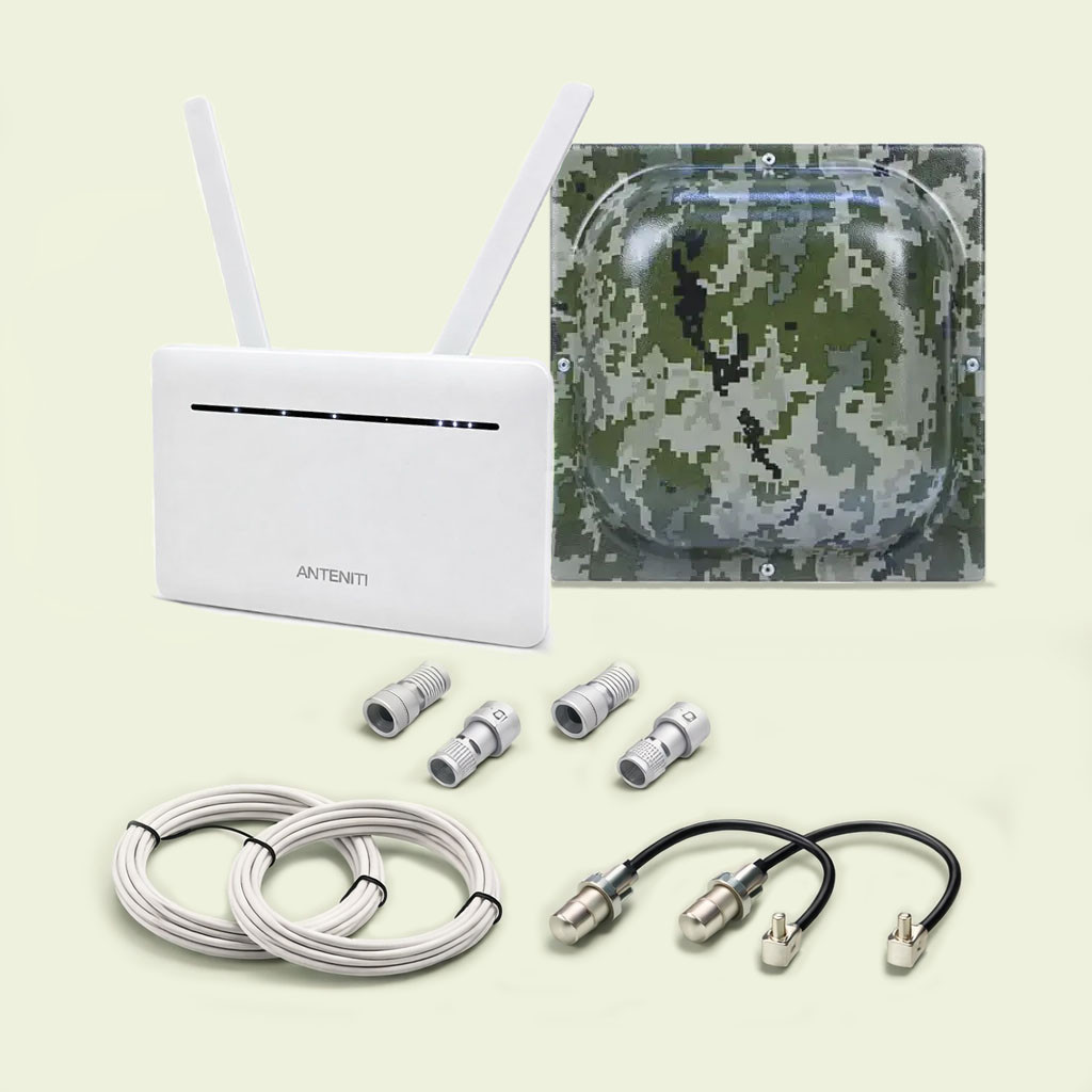 4G роутер з акумулятором ANTENITI B535 + антена Мілітарі MarketNet T800 18 дБ 900/1700-2700 МГц, фото 1