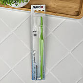 Зубна щітка paro M27L Medium середньої жорсткості  з монопучковою насадкою, салатова