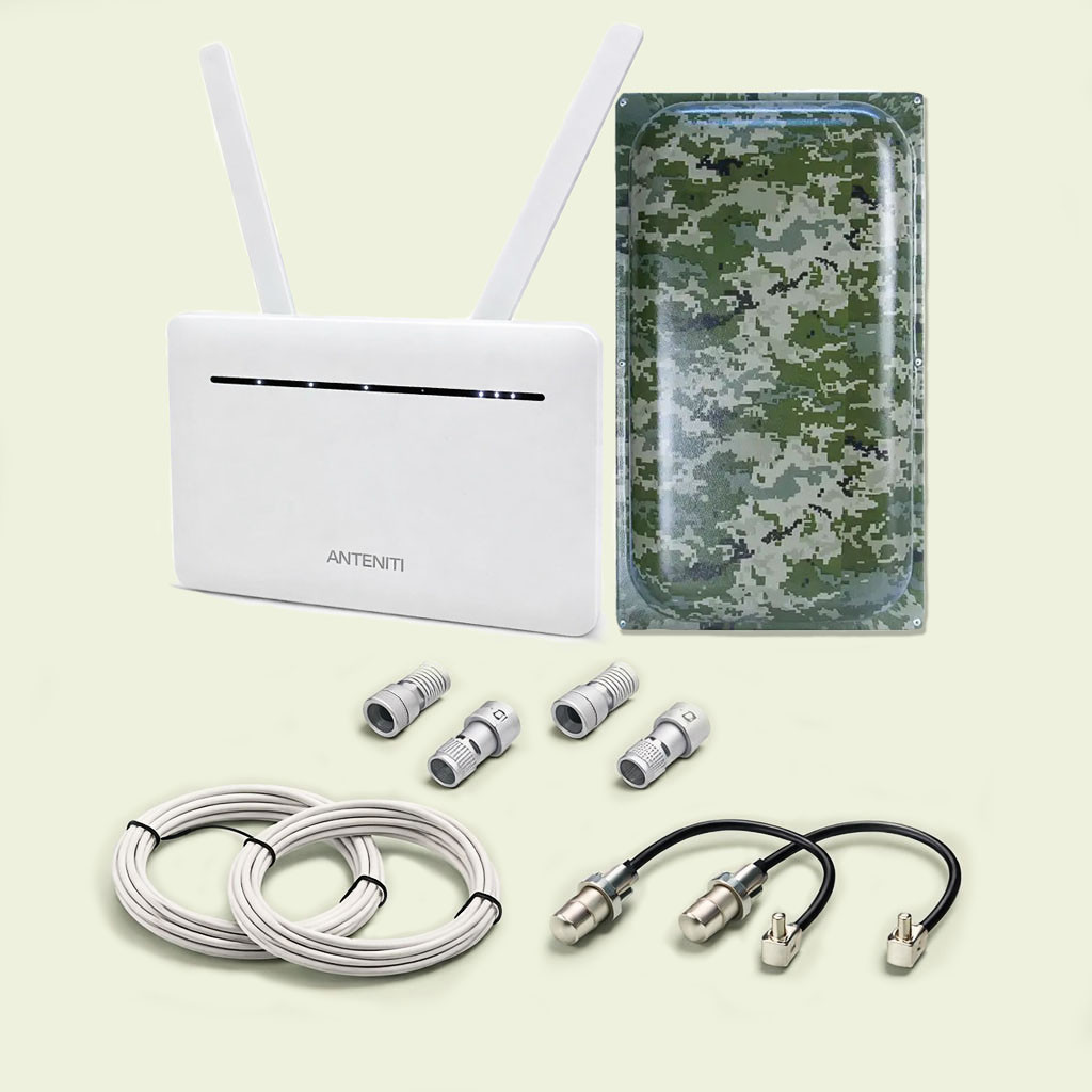 4G комплект ANTENITI B535 з АКБ + антена Мілітарі Maxi MIMO 22 дБ (всі частоти), фото 1