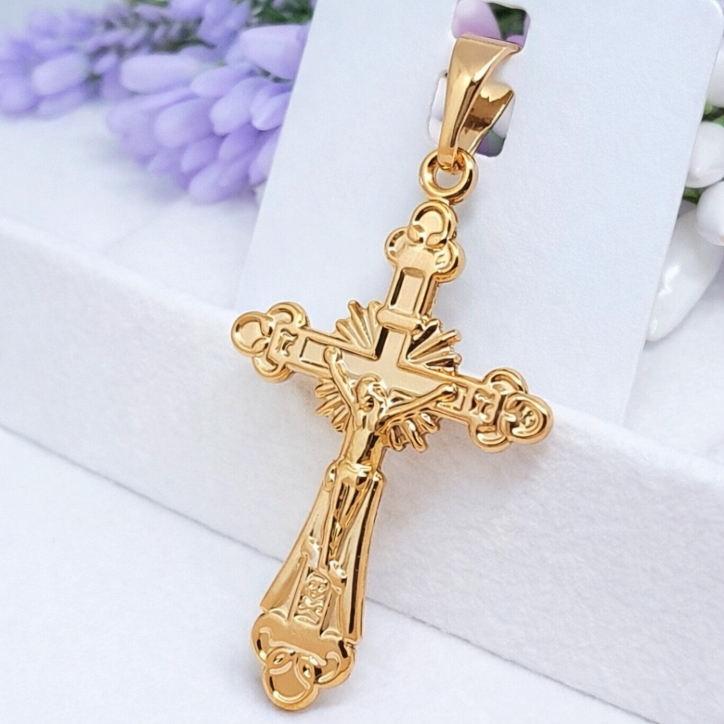 Хрестик Xuping Jewelry довжина з вушком 4.5см на ланцюжок до 6мм медичне золото позолота 18К к265