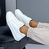 Білі прошиті кеди натуралки класичний спортивний дизайн, фото 4