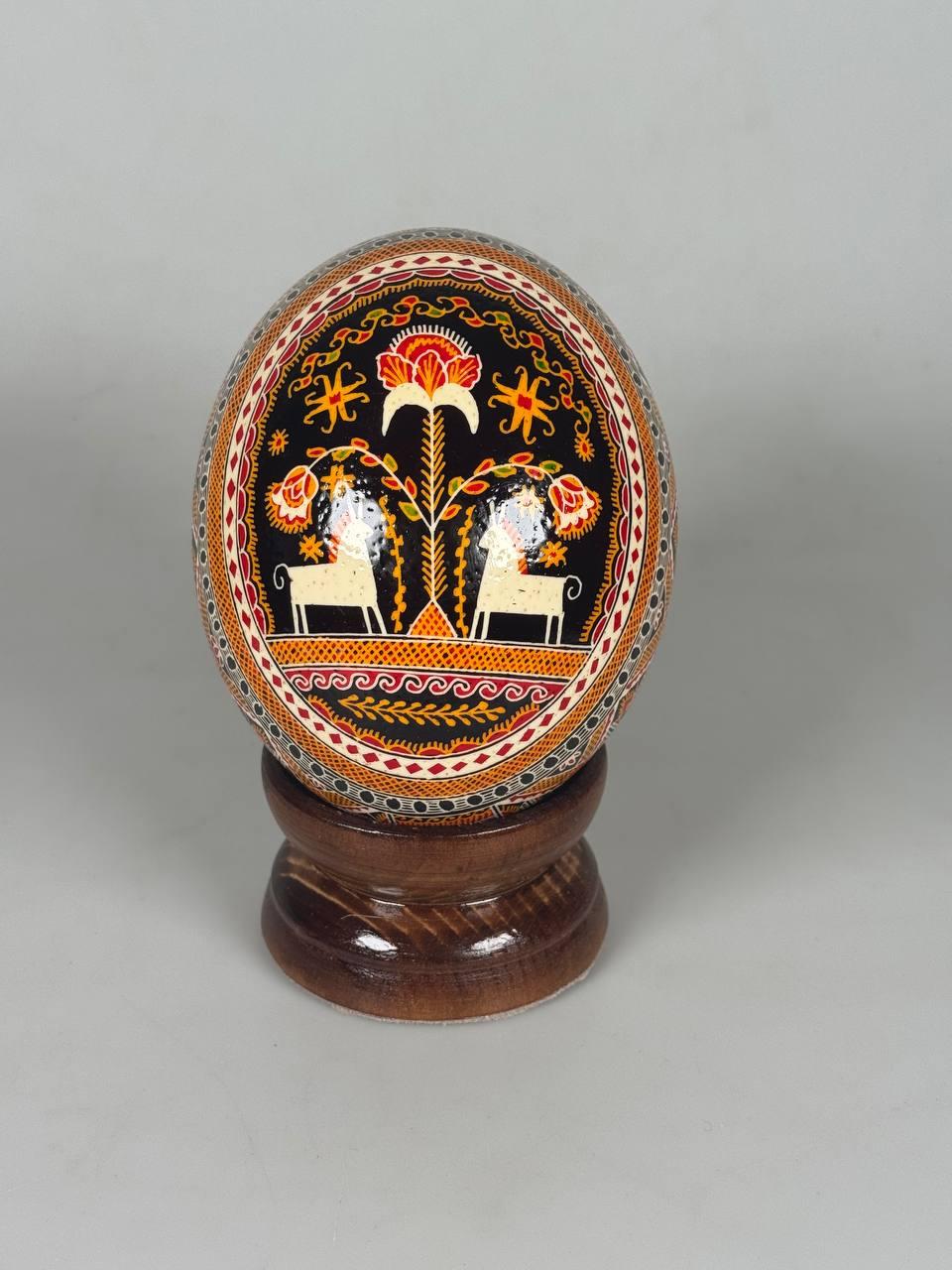 Писанка зі страусиного яйця з художнім розписом, фото 1