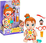 Лялька Дотті Дудл Baby Alive Lil Dreamer Dottie Doodle Sleepy Baby Doll Set, Red Hair F9965, фото 2