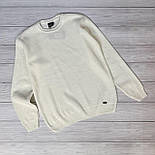 Стильний чоловічий светр у молочному і кориченвому кольорі, фото 5