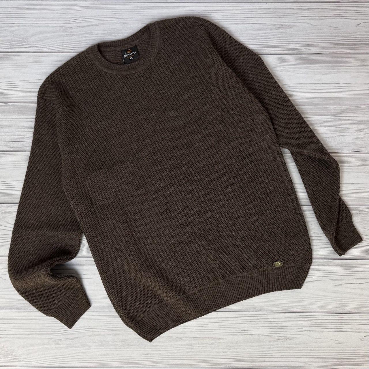 Стильний чоловічий светр у молочному і кориченвому кольорі, фото 1