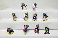 Пингвины Зимние 1992, 10шт комплект, Peppy Pingos 1992 Игрушки из киндеров