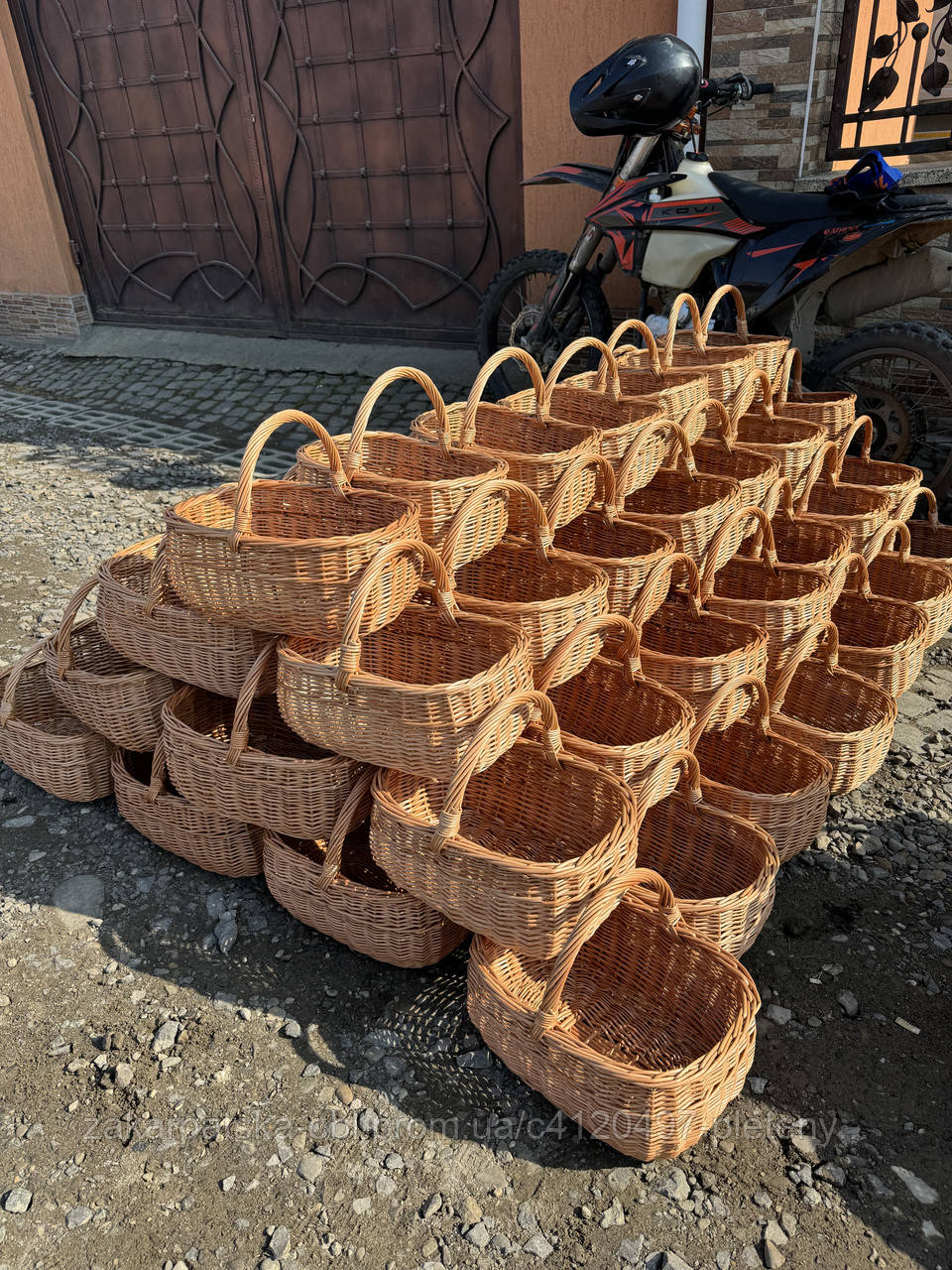 Корзинка «Перлова» в натуральному кольорі., фото 1