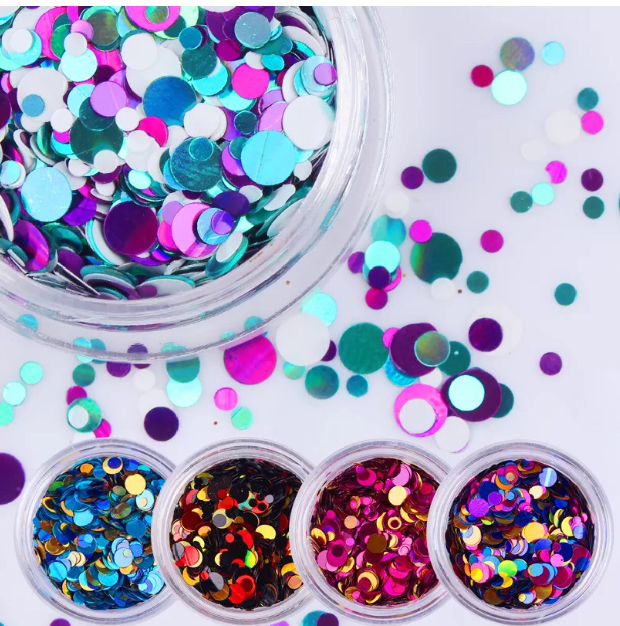 Блискітки кружечки для дизайну нігтів 1 шт. - фото 1 - id-p1566177598