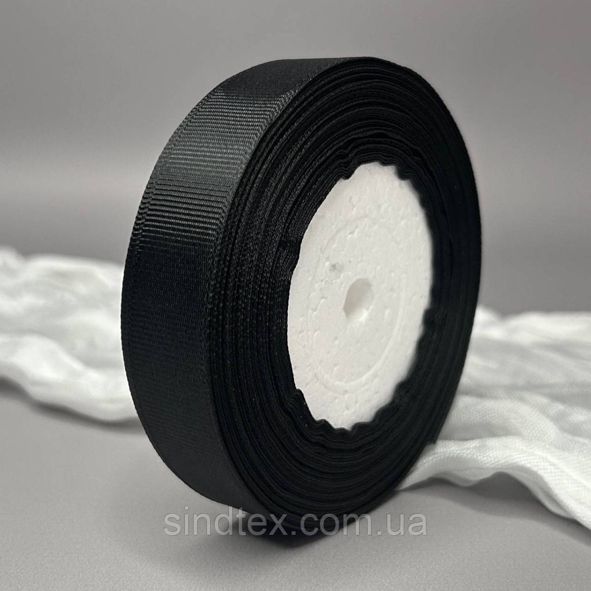 Стрічка репсова 2 см (20мм) - чорна А039