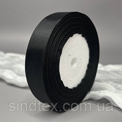 Стрічка репсова 2 см (20мм) - чорна А039, фото 1